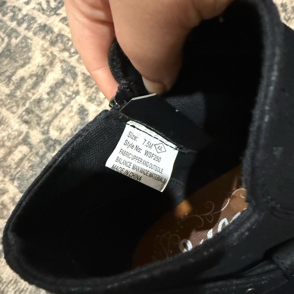 Sugar Black Ankle Boots with Suede Finish size 7.5 - Picture 4 of 8